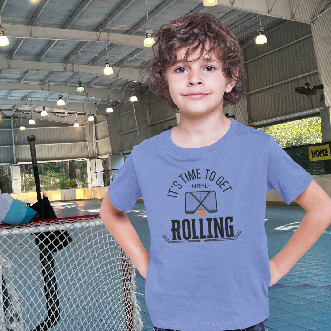 Kids It's Time to Get Rolling Roller Hockey Tee