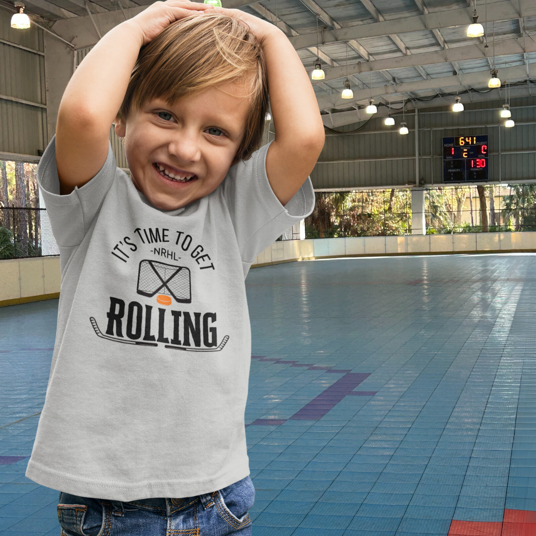 Kids It's Time to Get Rolling Roller Hockey Tee