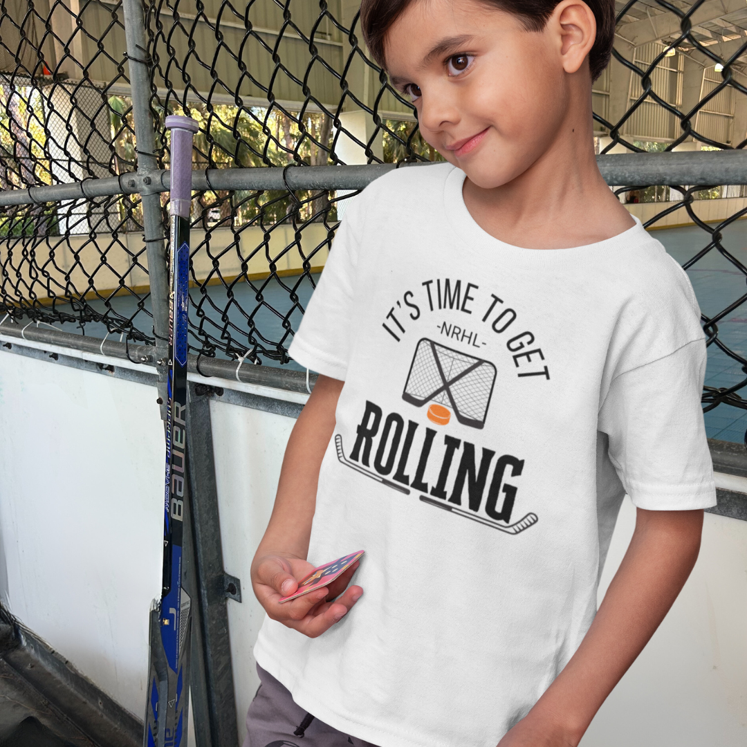 Kids It's Time to Get Rolling Roller Hockey Tee